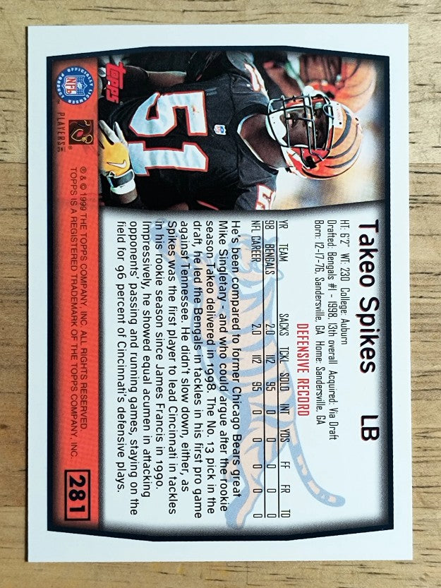 1999 Topps #281 Takeo Spikes
