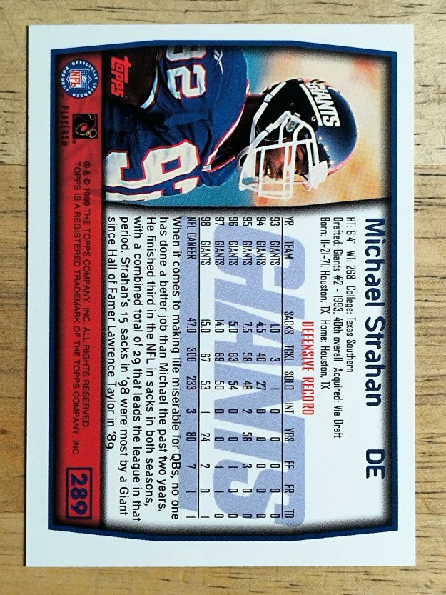 1999 Topps #289 Michael Strahan