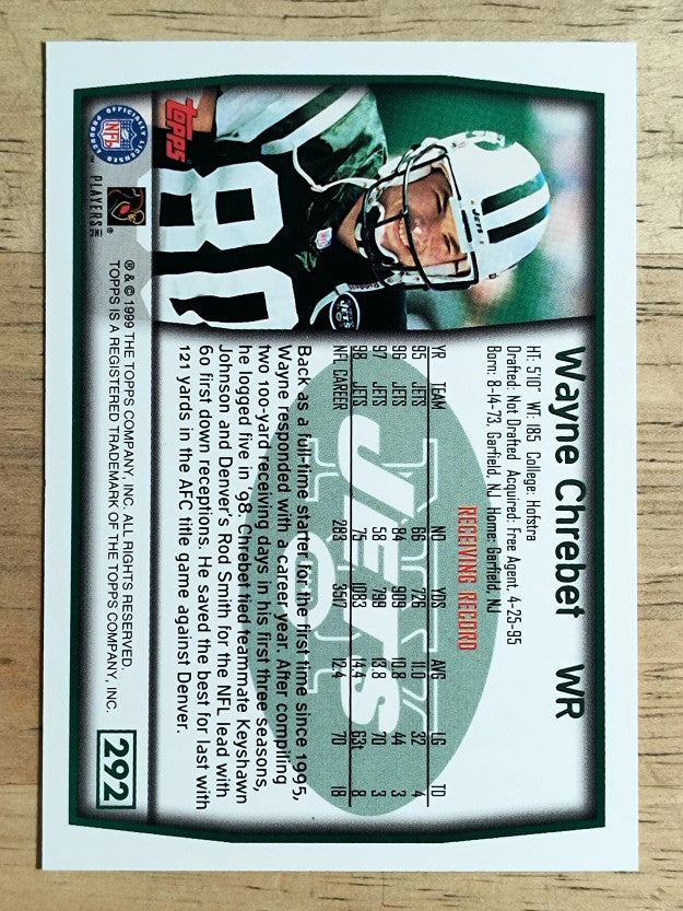 1999 Topps #292 Wayne Chrebet