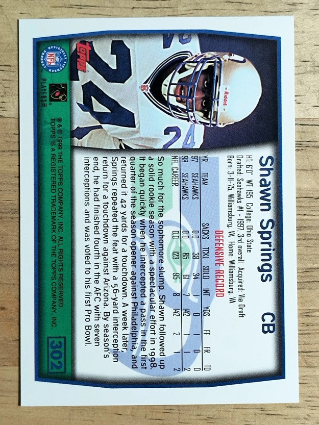 1999 Topps #302 Shawn Springs