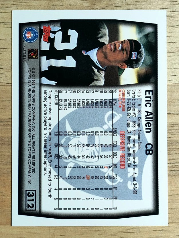 1999 Topps #312 Eric Allen