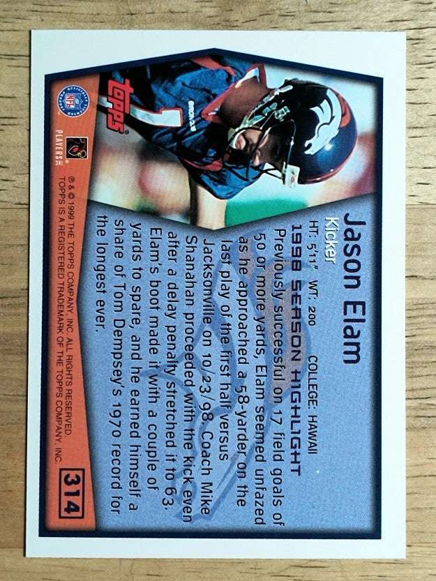 1999 Topps #314 Jason Elam SH