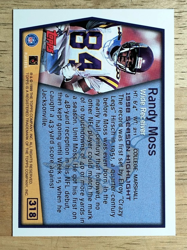1999 Topps #318 Randy Moss SH