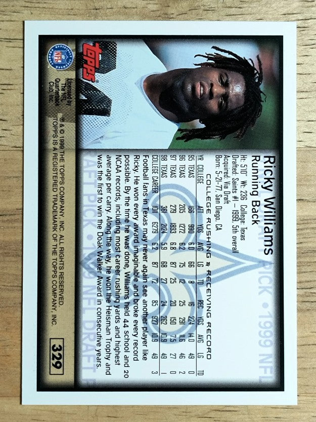 1999 Topps #329 Ricky Williams RC