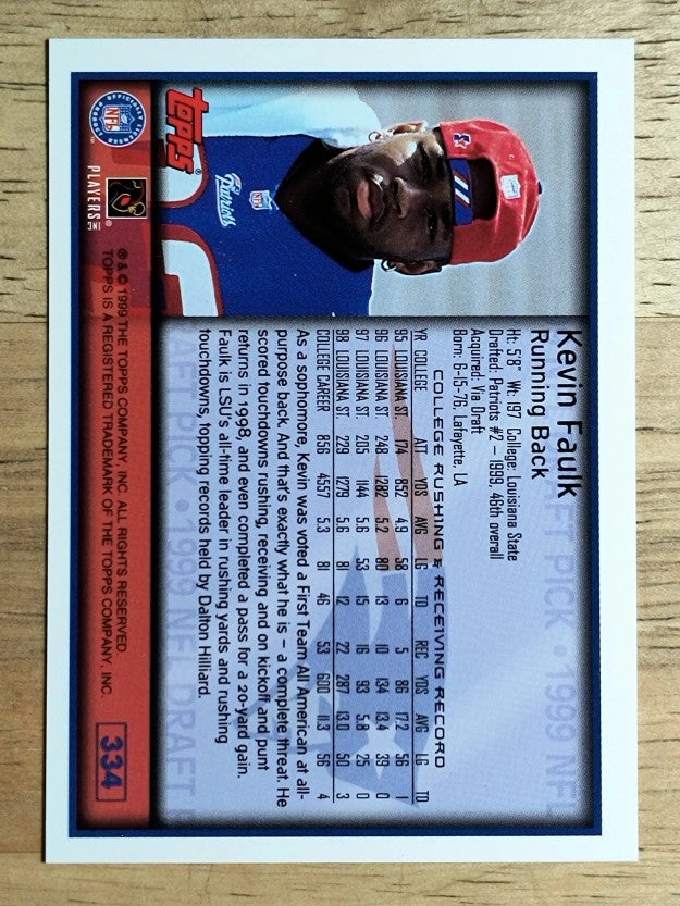 1999 Topps #334 Kevin Faulk RC