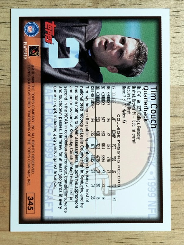 1999 Topps #345 Tim Couch RC