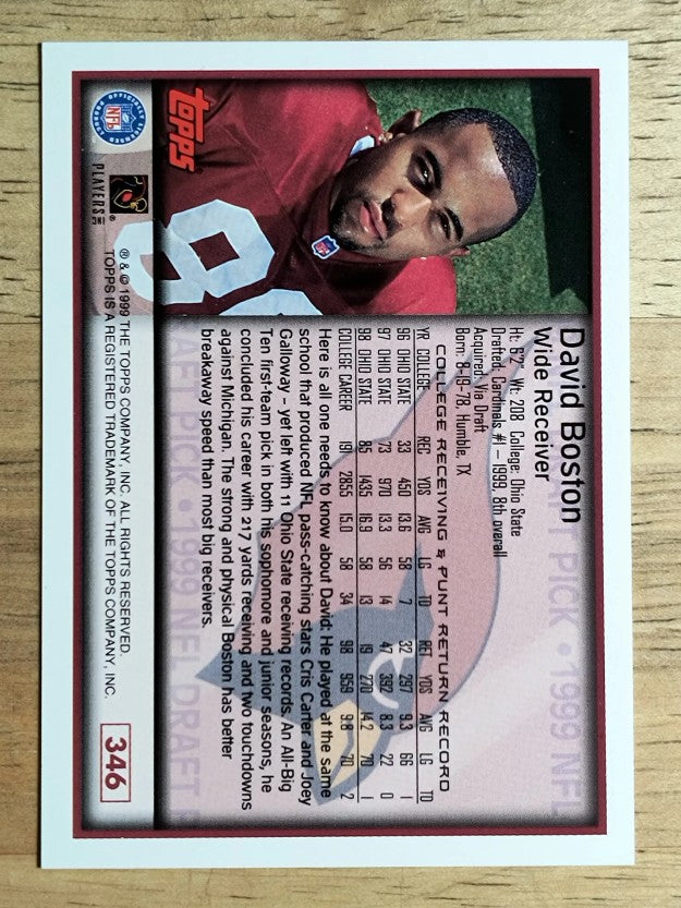1999 Topps #346 David Boston RC