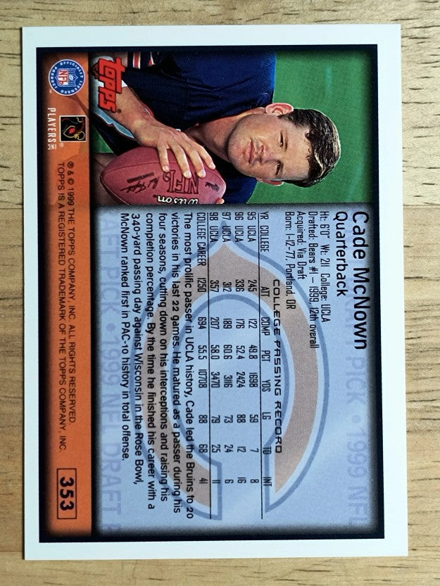 1999 Topps #353 Cade McNown RC