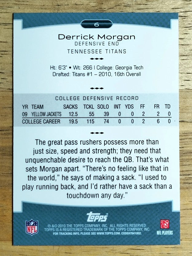 2010 Topps Platinum #6 Derrick Morgan RC