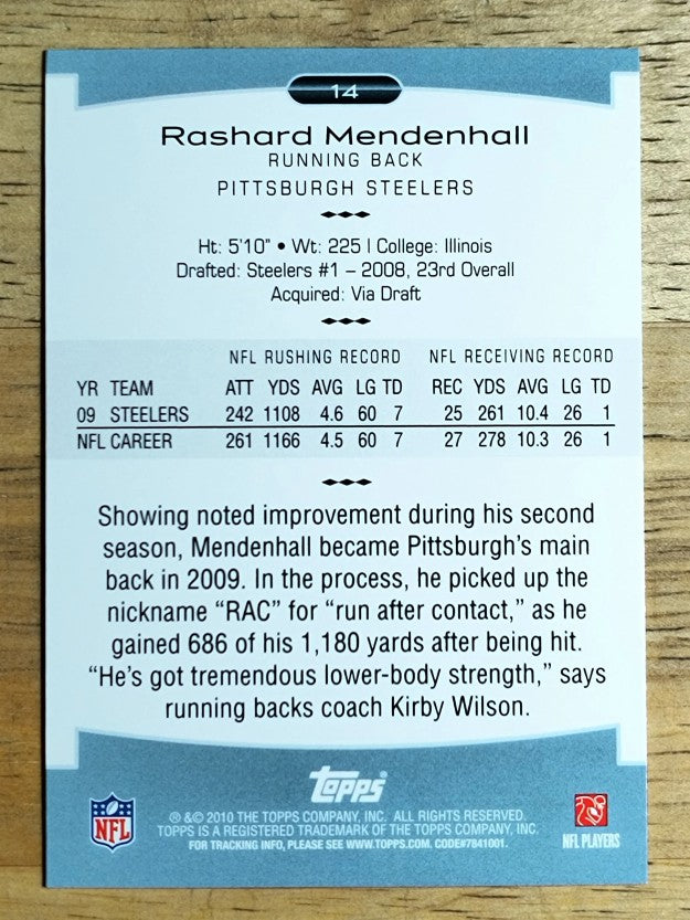 2010 Topps Platinum #14 Rashard Mendenhall