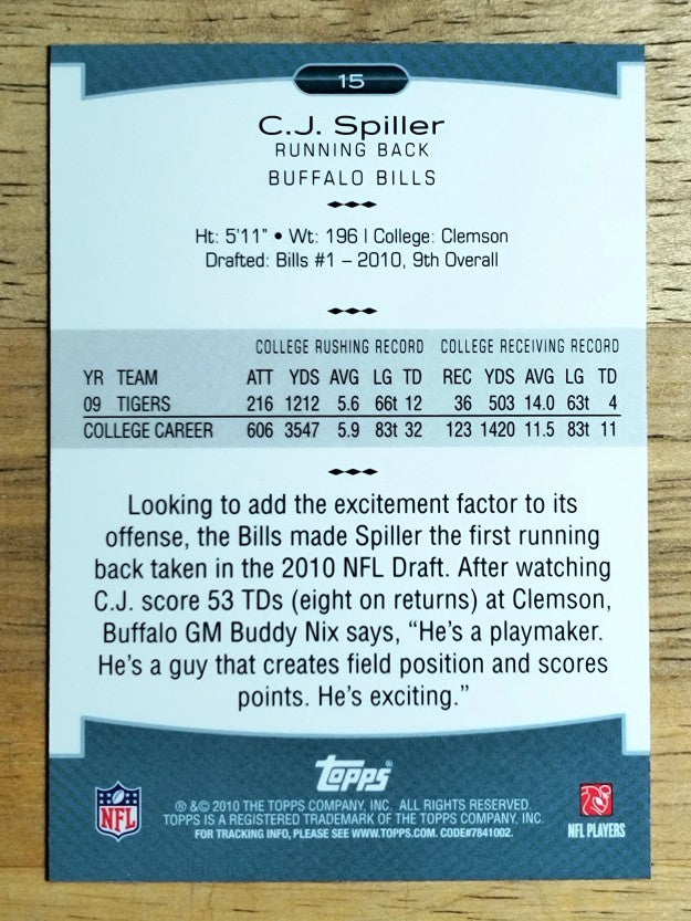 2010 Topps Platinum #15 C.J. Spiller RC