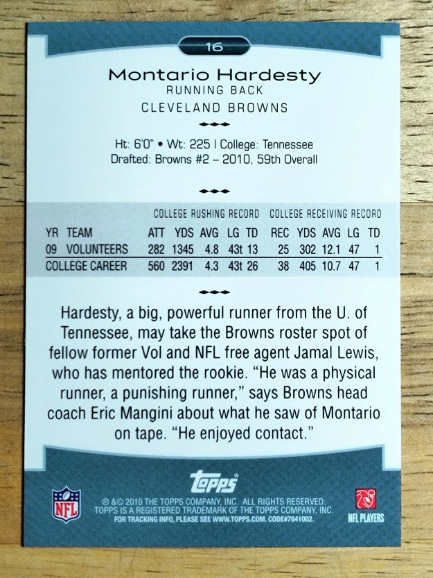 2010 Topps Platinum #16 Montario Hardesty RC