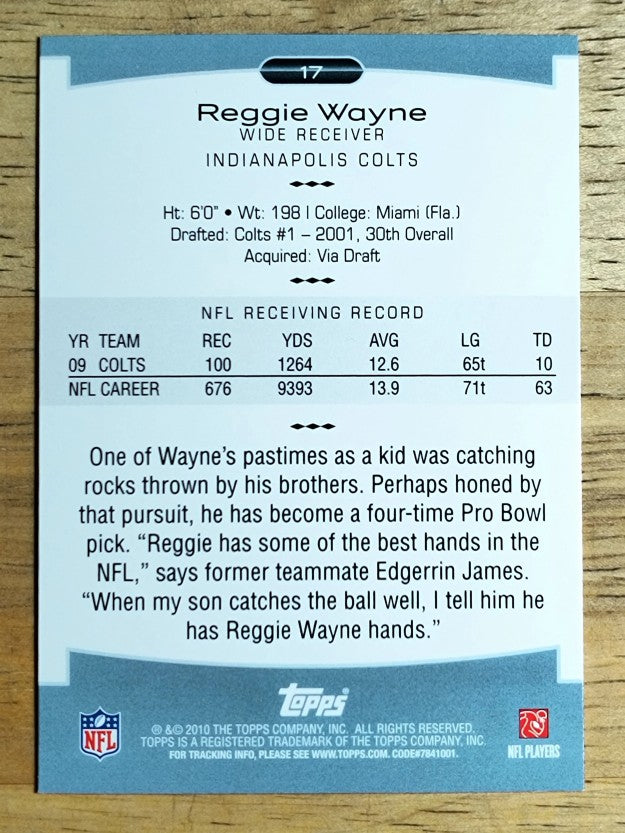 2010 Topps Platinum #17 Reggie Wayne