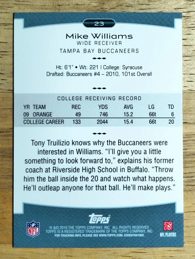 2010 Topps Platinum #23 Mike Williams RC