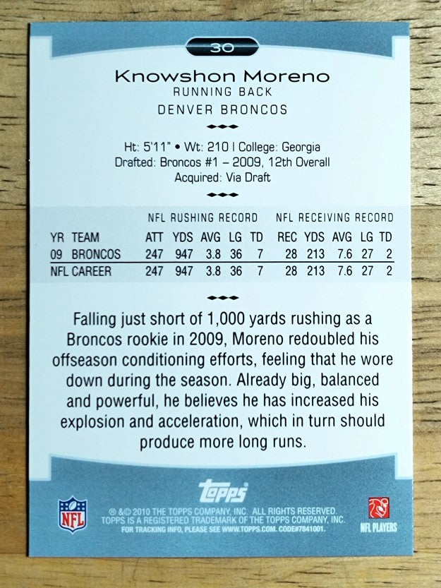2010 Topps Platinum #30 Knowshon Moreno