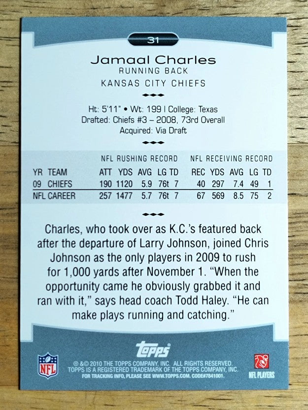 2010 Topps Platinum #31 Jamaal Charles