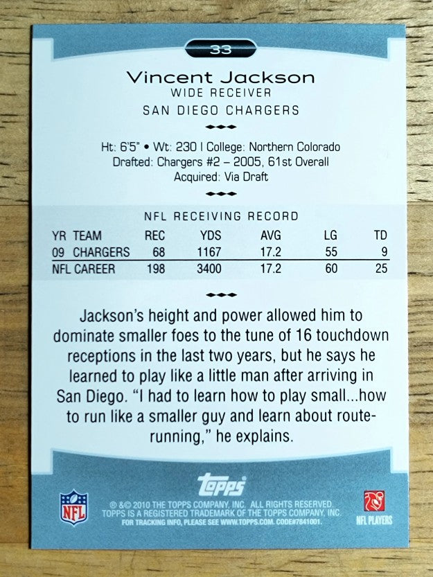 2010 Topps Platinum #33 Vincent Jackson