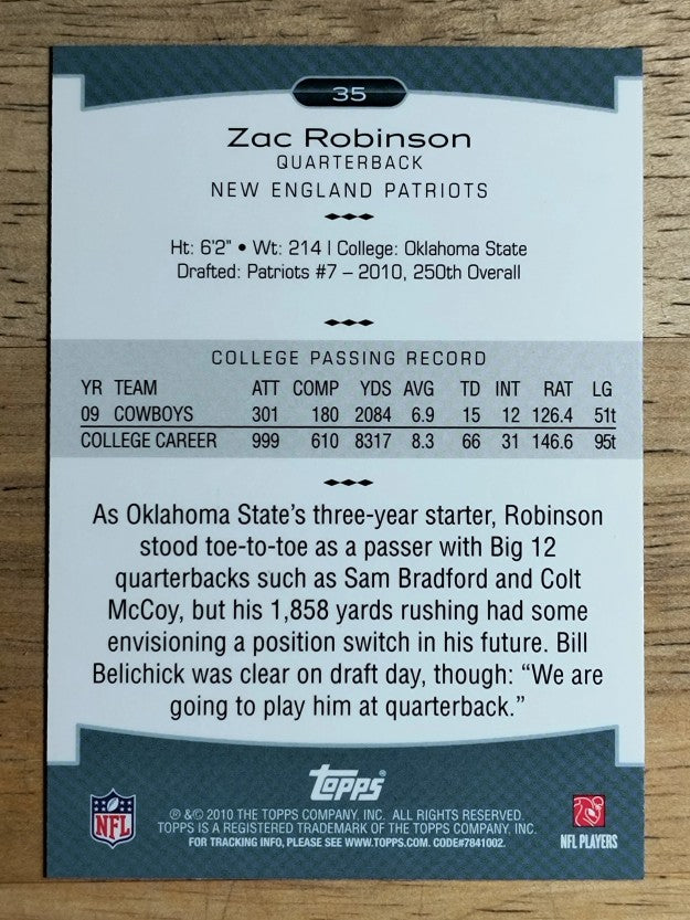2010 Topps Platinum #35 Zac Robinson RC