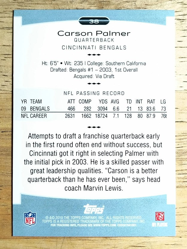 2010 Topps Platinum #38 Carson Palmer