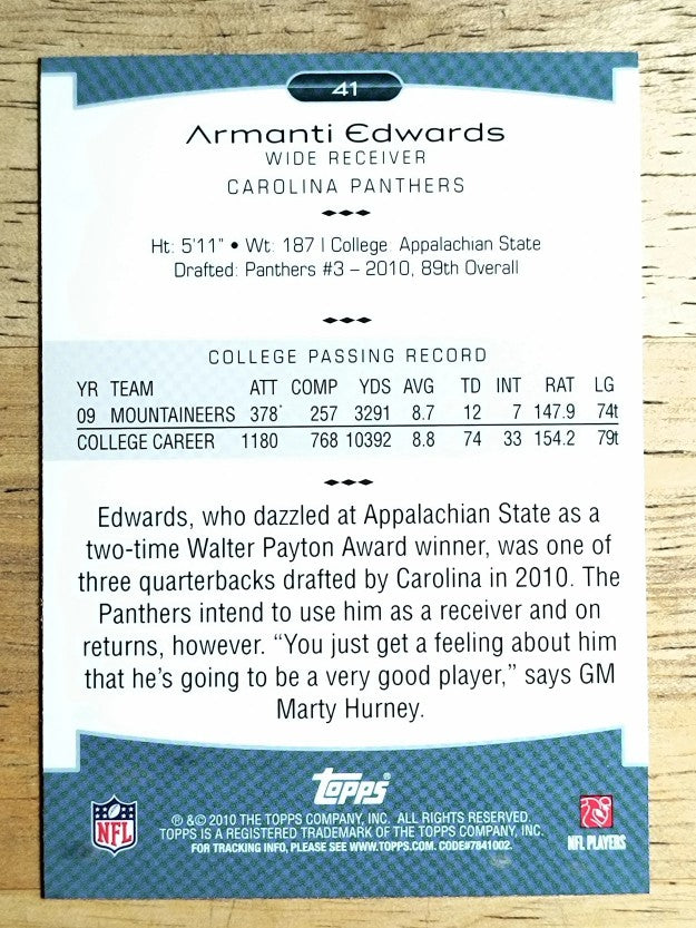 2010 Topps Platinum #41 Armanti Edwards RC