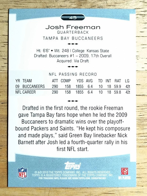 2010 Topps Platinum #45 Josh Freeman