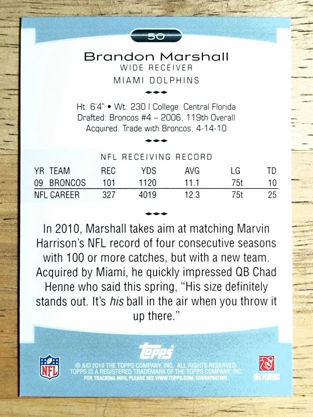 2010 Topps Platinum #50 Brandon Marshall