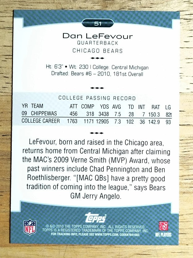 2010 Topps Platinum #51 Dan LeFevour RC