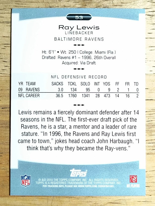 2010 Topps Platinum #53 Ray Lewis