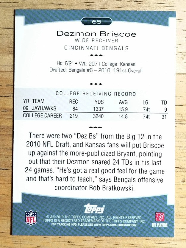 2010 Topps Platinum #65 Dezmon Briscoe RC