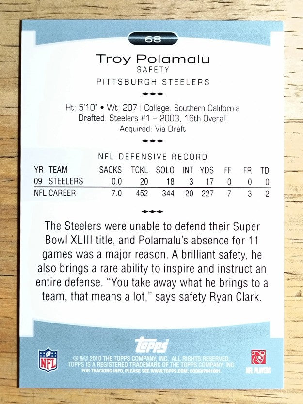 2010 Topps Platinum #68 Troy Polamalu