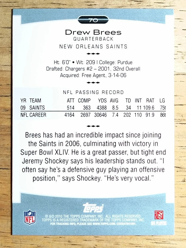 2010 Topps Platinum #70 Drew Brees