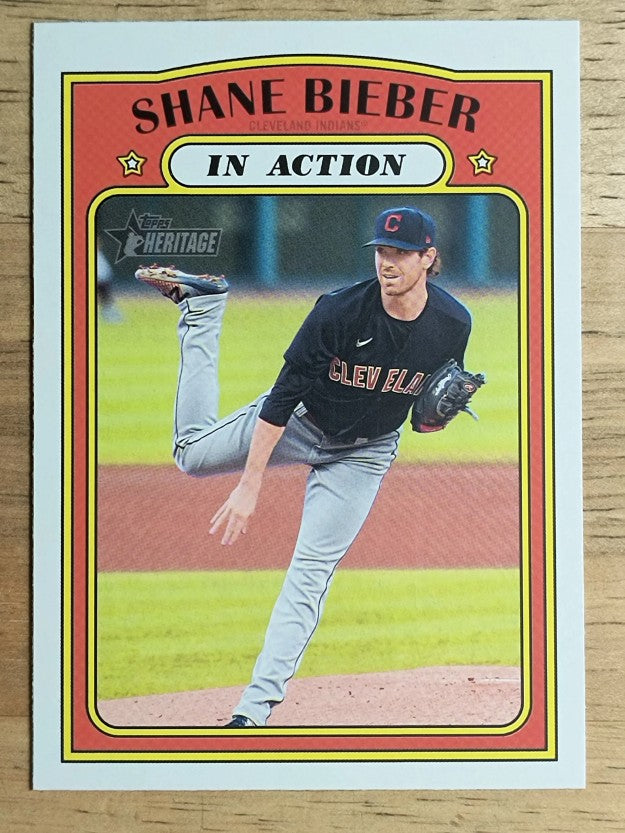 2021 Topps Heritage #48 Shane Bieber IA
