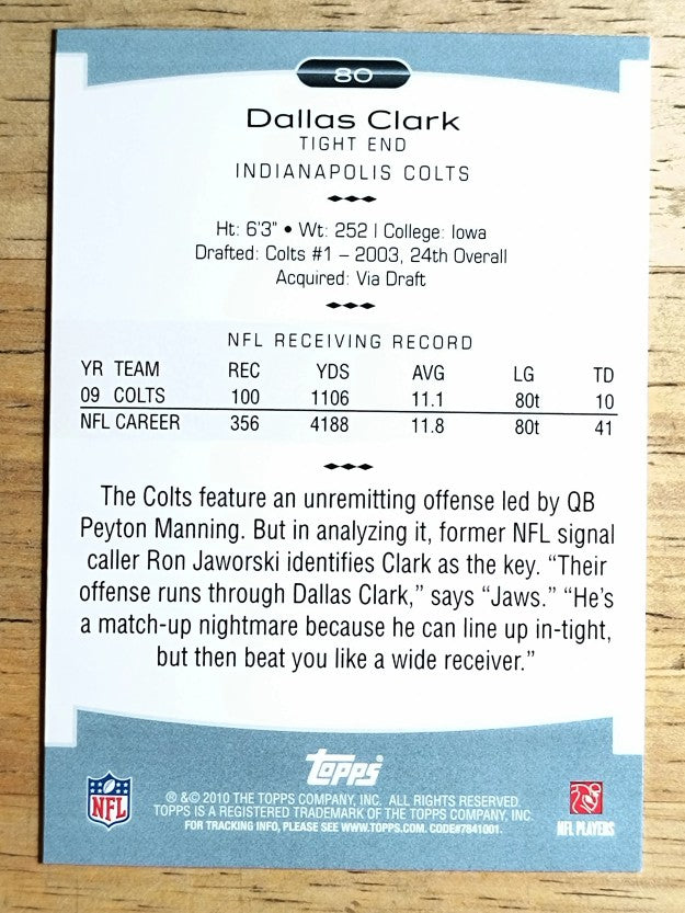 2010 Topps Platinum #80 Dallas Clark