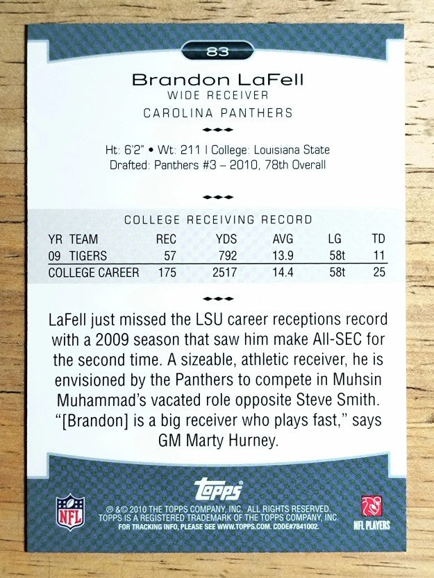 2010 Topps Platinum #83 Brandon LaFell RC