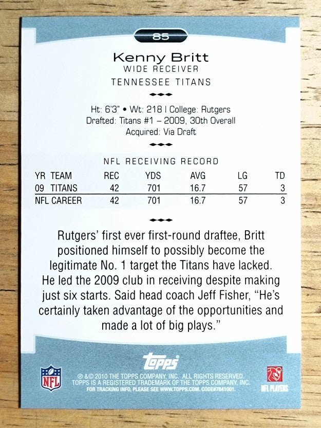 2010 Topps Platinum #85 Kenny Britt