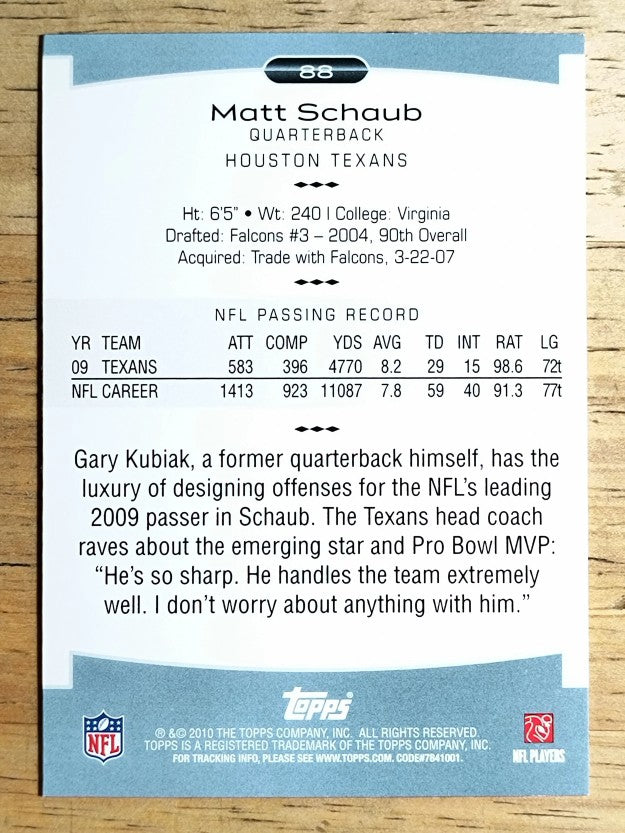 2010 Topps Platinum #88 Matt Schaub