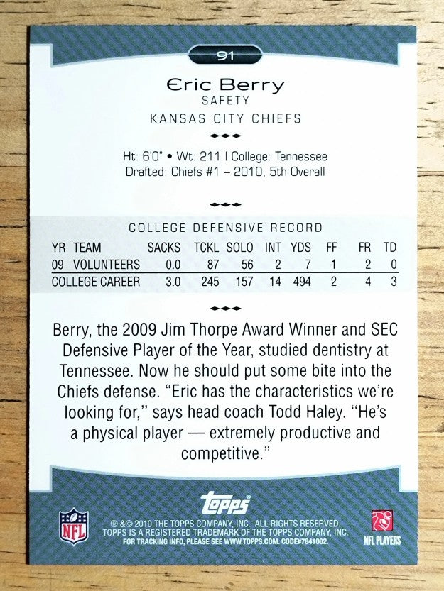 2010 Topps Platinum #91 Eric Berry RC