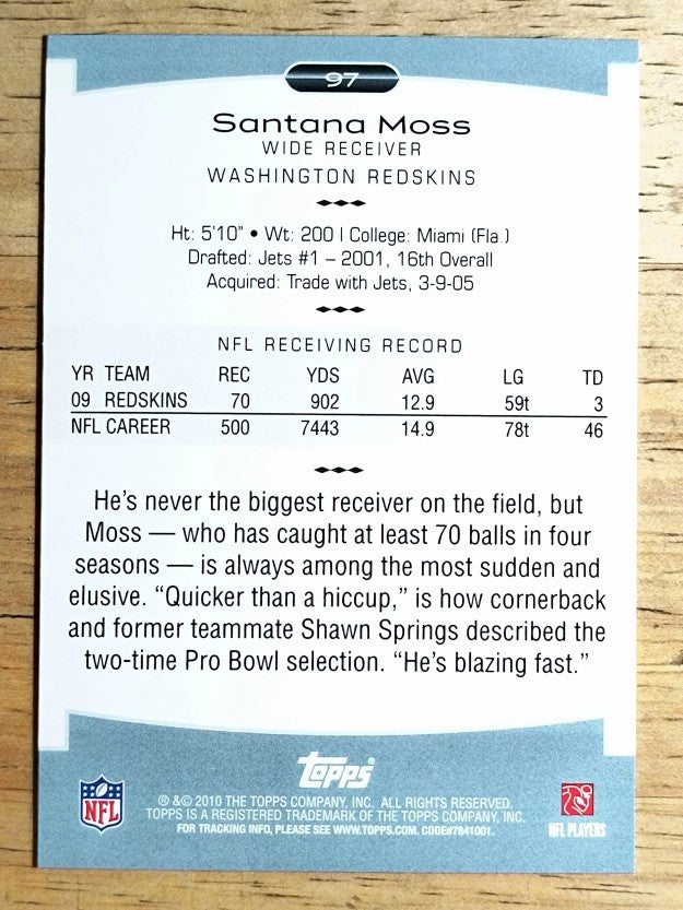2010 Topps Platinum #97 Santana Moss