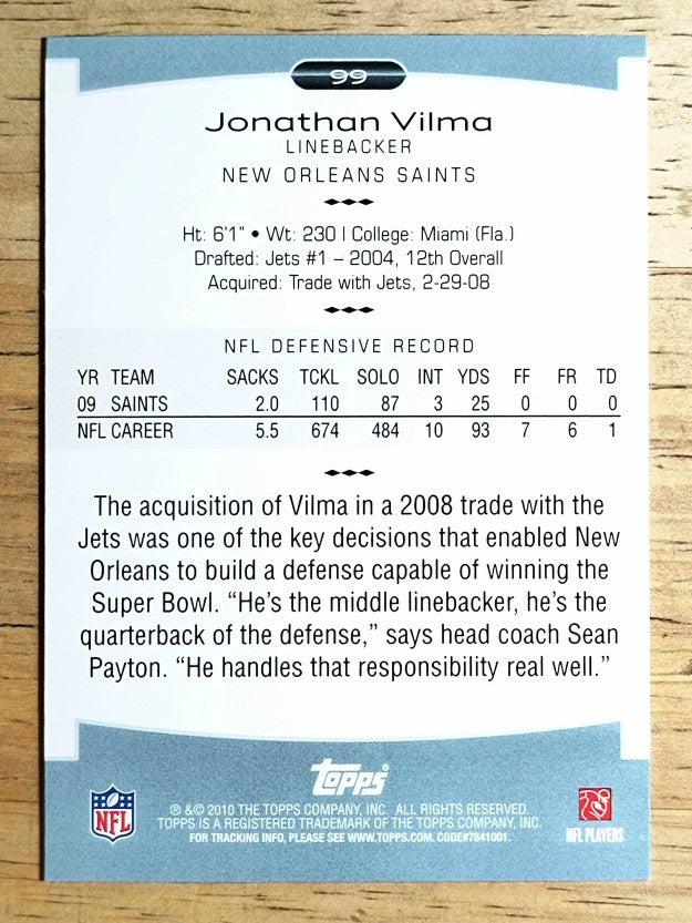 2010 Topps Platinum #99 Jonathan Vilma