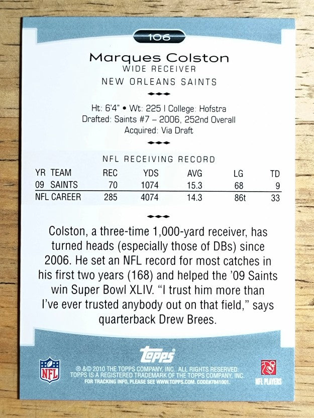 2010 Topps Platinum #106 Marques Colston
