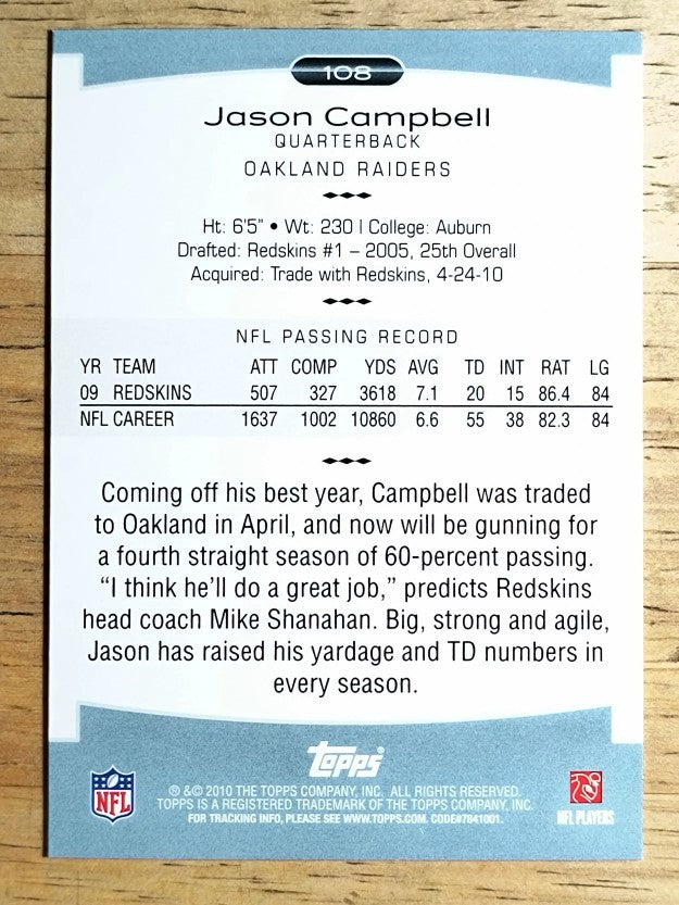 2010 Topps Platinum #108 Jason Campbell