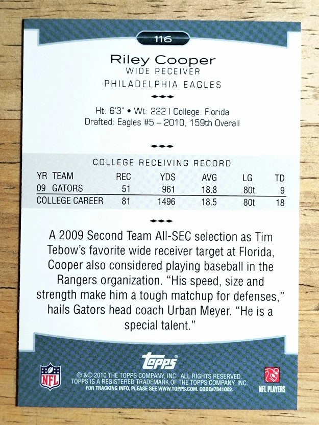 2010 Topps Platinum #116 Riley Cooper RC
