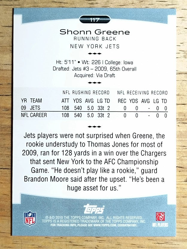 2010 Topps Platinum #117 Shonn Greene