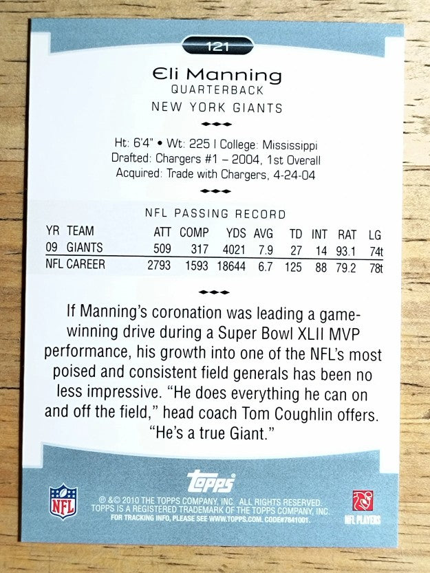 2010 Topps Platinum #121 Eli Manning