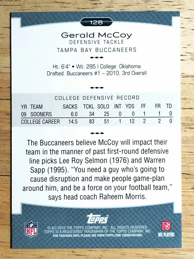 2010 Topps Platinum #128 Gerald McCoy RC