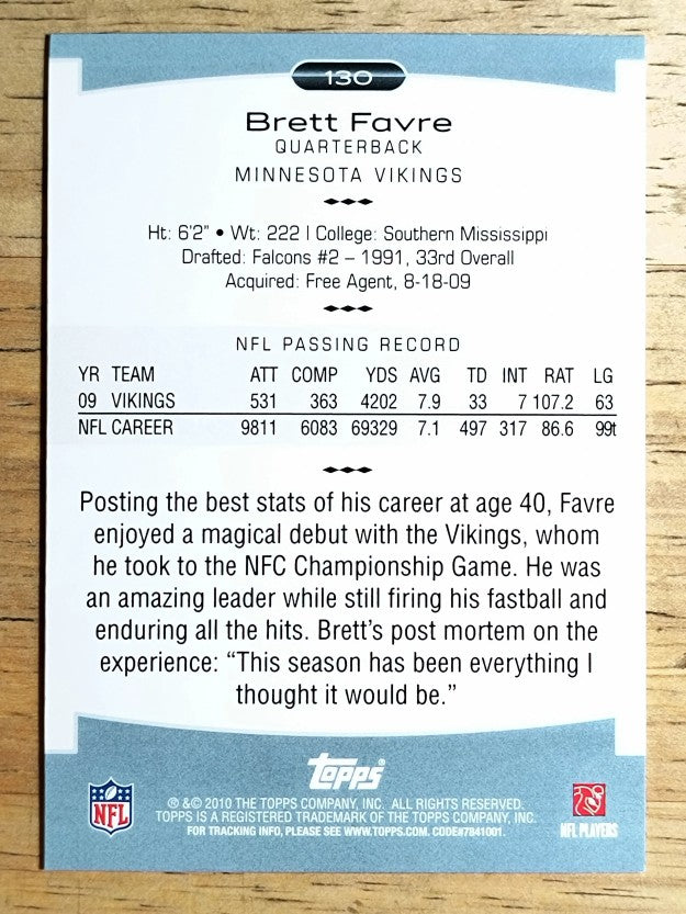2010 Topps Platinum #130 Brett Favre