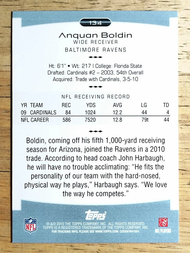 2010 Topps Platinum #134 Anquan Boldin
