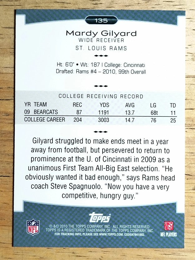 2010 Topps Platinum #135 Mardy Gilyard RC