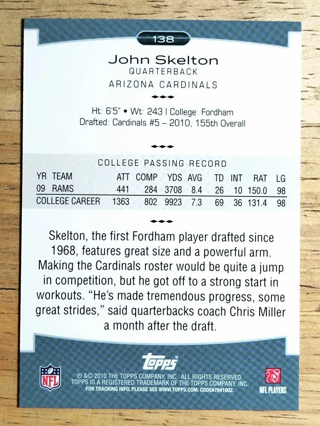 2010 Topps Platinum #138 John Skelton RC