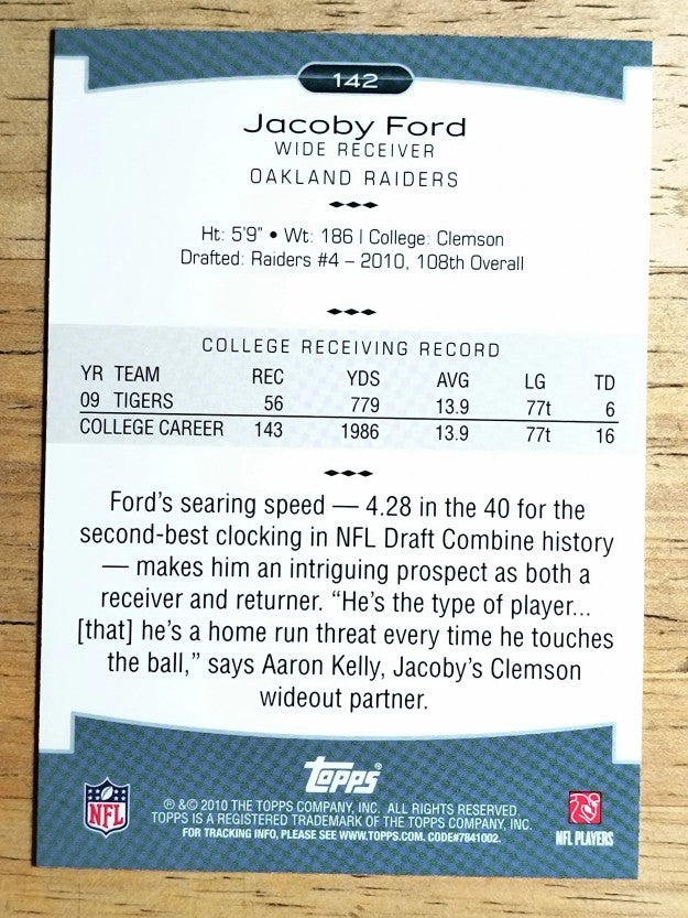 2010 Topps Platinum #142 Jacoby Ford RC